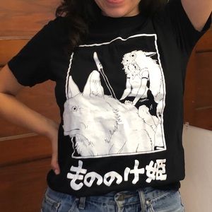 Black and White Princess Mononoke Tee